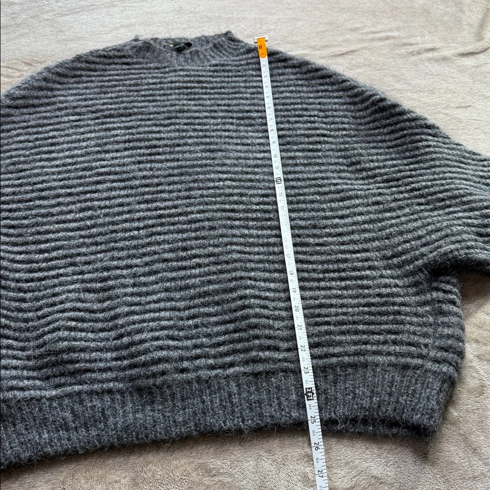 Maje Mousse Gris Sweater Mohair Alpaca Made in Italy Grey Oversized 2